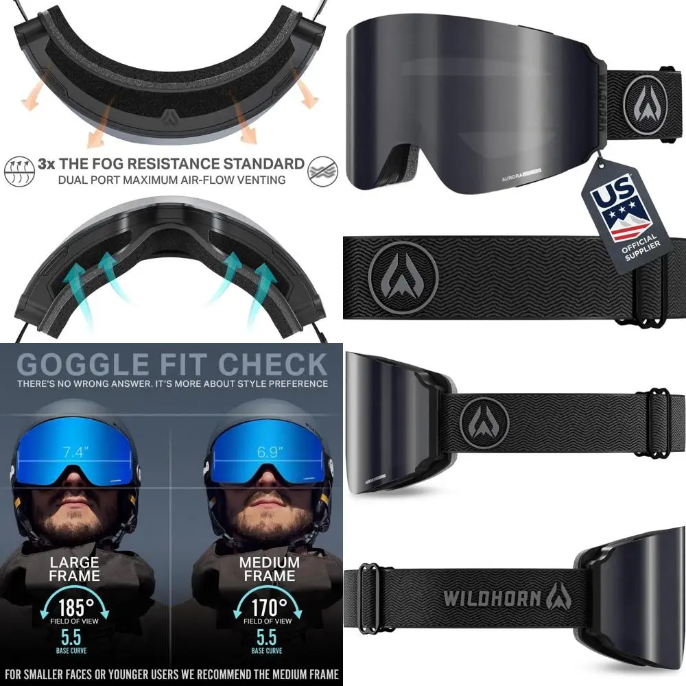 Ultra Wide-Angle Ski Goggles, 185° Field of View, Anti-Fog and Scratch-Resistant, 100% UV Protection for Men and Women
Ultra Wide-Angle Ski Goggles, 185° Field of View, Anti-Fog and Scratch-Resistant, 100% UV Protection for Men and Women