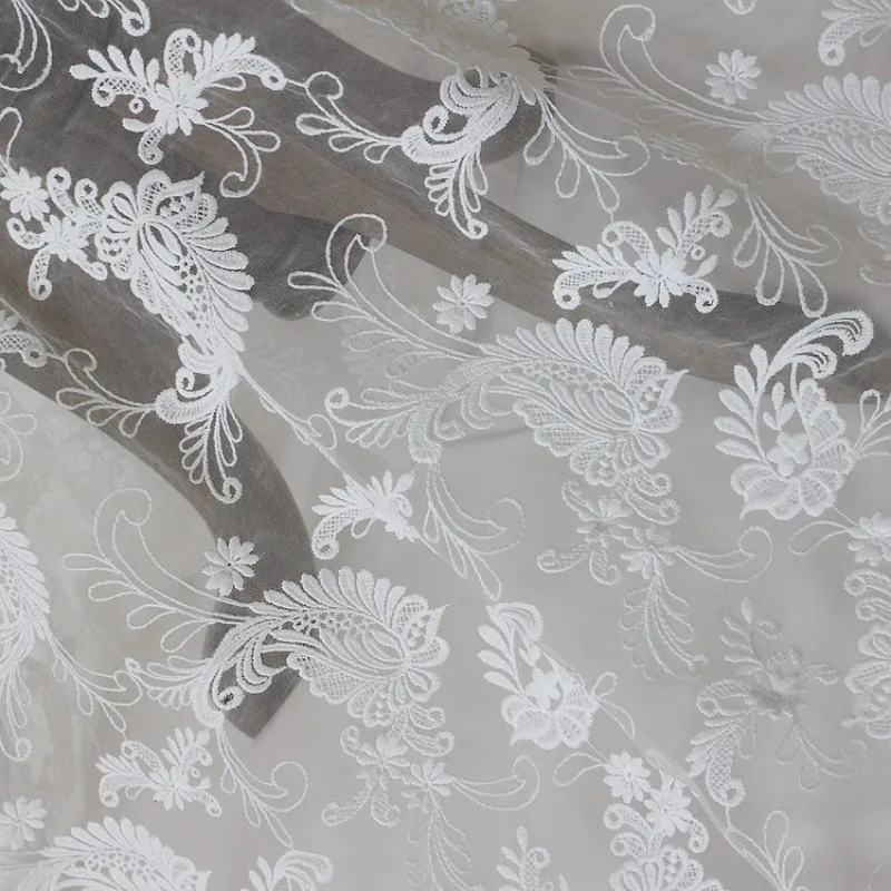 White Embroidery Mesh Lace Fabric for DIY Sewing Handmade Evening Wedding Dress Veil DIY Accessories 150CM Wide 1Yard Long L142
White Embroidery Mesh Lace Fabric for DIY Sewing Handmade Evening Wedding Dress Veil DIY Accessories 150CM Wide 1Yard Long L142