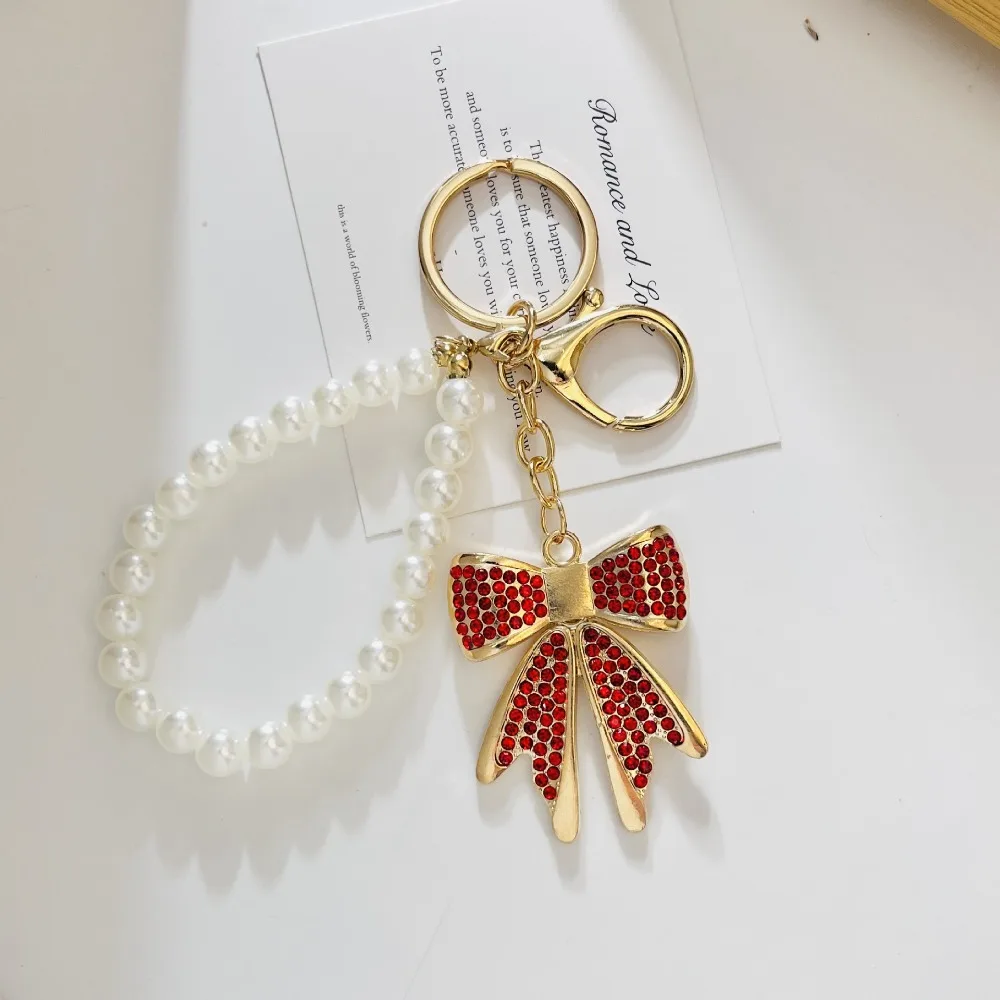 Cute and Sweet Butterfly Bow Keychain with Diamonds Pearl String Keyring Bag Car Exquisite Key Ring Hanging Accessories Gifts
Cute and Sweet Butterfly Bow Keychain with Diamonds Pearl String Keyring Bag Car Exquisite Key Ring Hanging Accessories Gifts