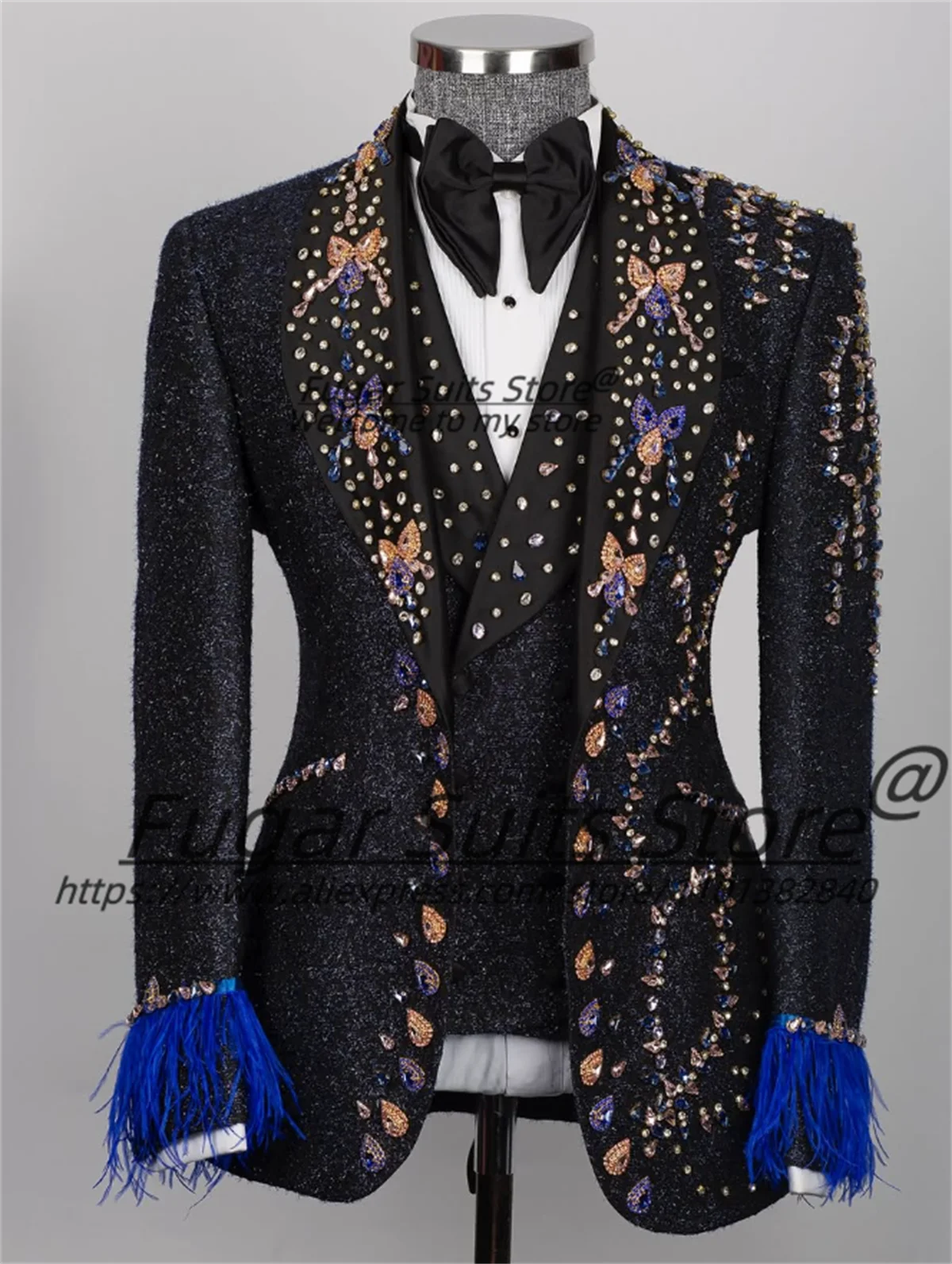 Luxuly Shiny Beadwork Men Suits Customized Slim Fit Shawl Lapel Groom Wedding Tuxedos 3 Pcs Sets Male Party Blazers Ropa Hombre
Luxuly Shiny Beadwork Men Suits Customized Slim Fit Shawl Lapel Groom Wedding Tuxedos 3 Pcs Sets Male Party Blazers Ropa Hombre