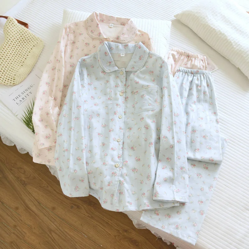 2-Piece Women's 100% Cotton Gauze Pajama Set, Country Floral Print, Long Sleeve Lightweight Breathable for Spring Summer Home We
2-Piece Women's 100% Cotton Gauze Pajama Set, Country Floral Print, Long Sleeve Lightweight Breathable for Spring Summer Home We