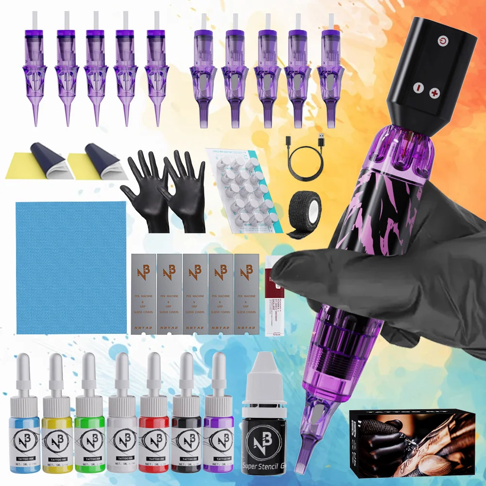 Tattoo Complete Set, Wireless Tattoo Machine Set, Tattoo Gun Set With 1500mAh Tattoo Power Bank, 10 Tattoo Cartridge Needles and 7 Bottles Of Tattoo Ink and Other Tattoo Accessories, Complete Tattoo Set for B
Tattoo Complete Set, Wireless Tattoo Machine Set, Tattoo Gun Set With 1500mAh Tattoo Power Bank, 10 Tattoo Cartridge Needles and 7 Bottles Of Tattoo Ink and Other Tattoo Accessories, Complete Tattoo Set for B