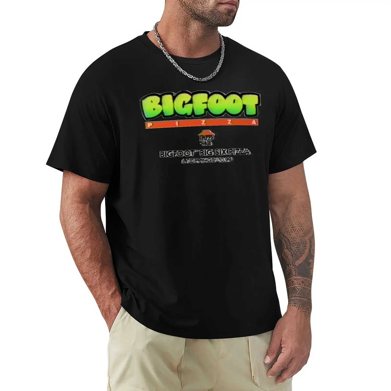 Bigfoot Pizza T-Shirt Basic Short Sleeve Cotton Blend T-Shirt
Bigfoot Pizza T-Shirt Basic Short Sleeve Cotton Blend T-Shirt