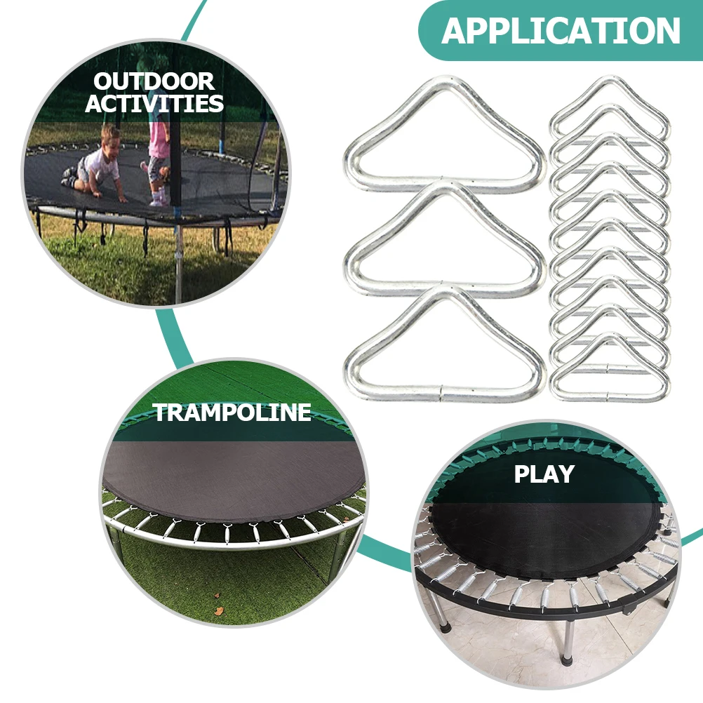 30 Pcs Spring Hook Trampoline Triangle Buckle Replacement Parts Repair Galvanized Steel Child Buckles Accessories
30 Pcs Spring Hook Trampoline Triangle Buckle Replacement Parts Repair Galvanized Steel Child Buckles Accessories