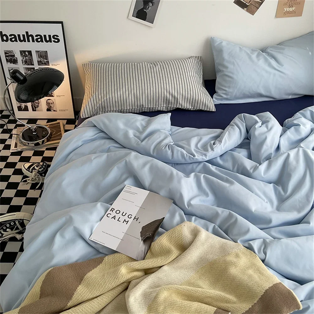 Bedroom Decor Bedding Set Home Washed Cotton Bed Sheets Set Double Duvet Cover Set Duvet Cover Flat Sheet Quilt Cover Pillowcase
Bedroom Decor Bedding Set Home Washed Cotton Bed Sheets Set Double Duvet Cover Set Duvet Cover Flat Sheet Quilt Cover Pillowcase