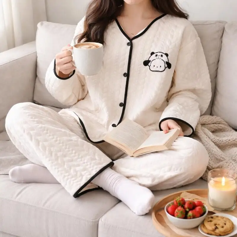 Japanese Women's Long-Sleeved Trousers Home Clothes Set Cartoon Women's Spring Autumn Cardigan Pajamas Girls Soft Two-Piece Set
Japanese Women's Long-Sleeved Trousers Home Clothes Set Cartoon Women's Spring Autumn Cardigan Pajamas Girls Soft Two-Piece Set