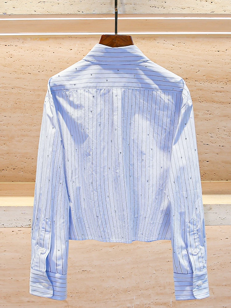 Ele Women's Casual Striped irt with Rhinestones Long Sve Gentle Sle Polyester Fiber Commute Sle ort Length
Ele Women's Casual Striped irt with Rhinestones Long Sve Gentle Sle Polyester Fiber Commute Sle ort Length