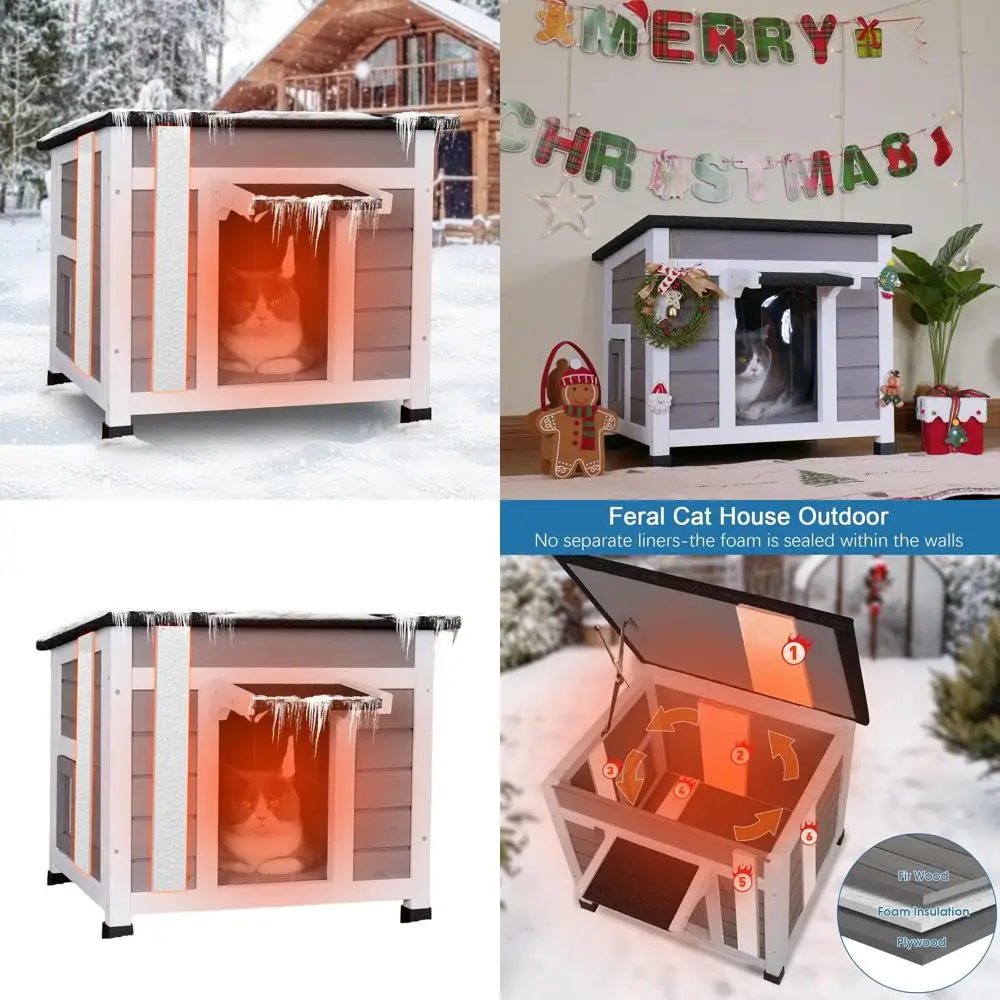 Утепленный уличный домик для кошек с водонепроницаемой крышей и приподнятым полом для всепогодной защиты
Утепленный уличный домик для кошек с водонепроницаемой крышей и приподнятым полом для всепогодной защиты
