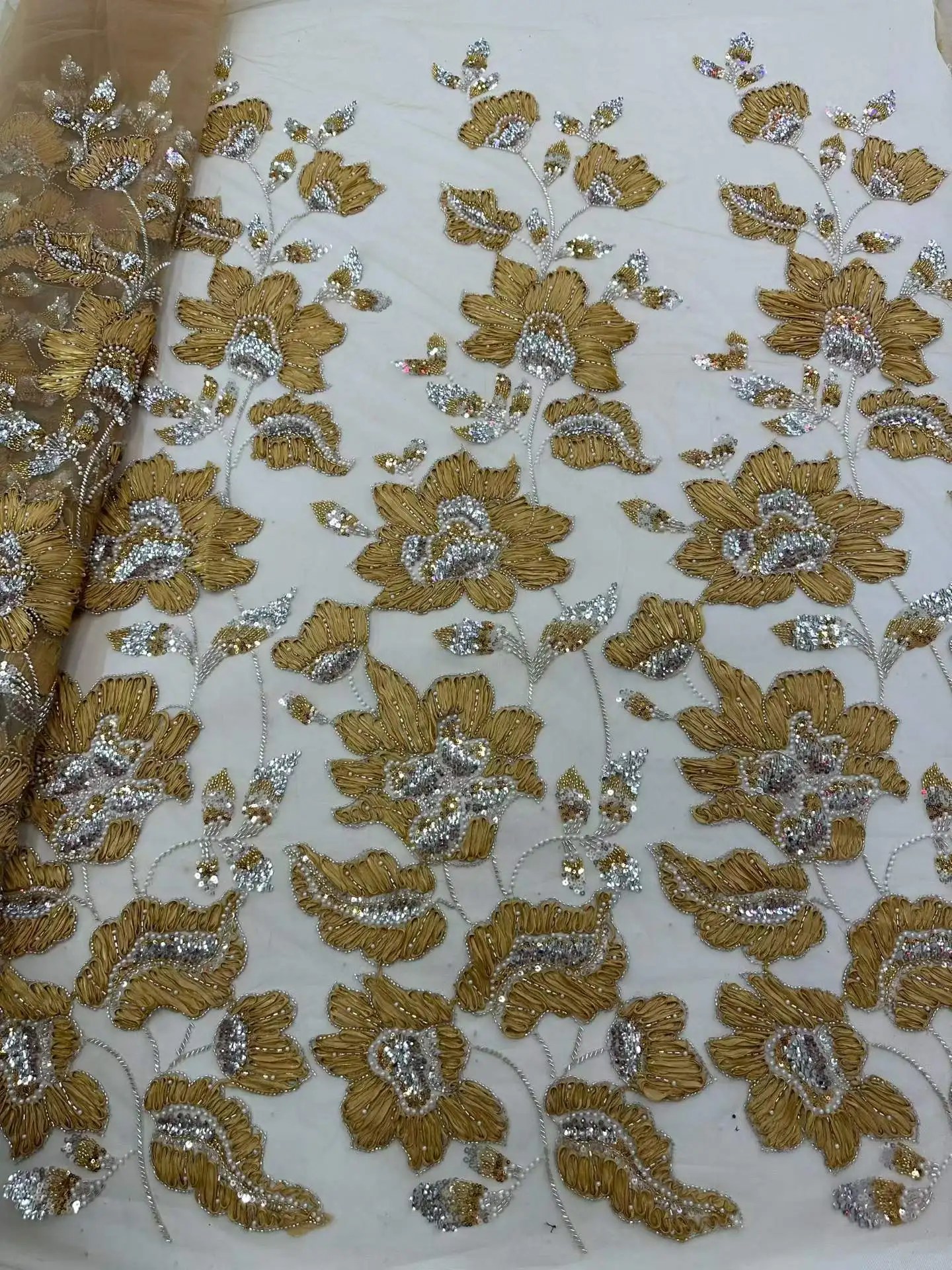 African Beads Lace Fabrics Latest Sequin Lace Fabric 5 Yards High Quality 2026 Gold Lace Fabric Nigerian Wedding Dress For Woma
African Beads Lace Fabrics Latest Sequin Lace Fabric 5 Yards High Quality 2026 Gold Lace Fabric Nigerian Wedding Dress For Woma