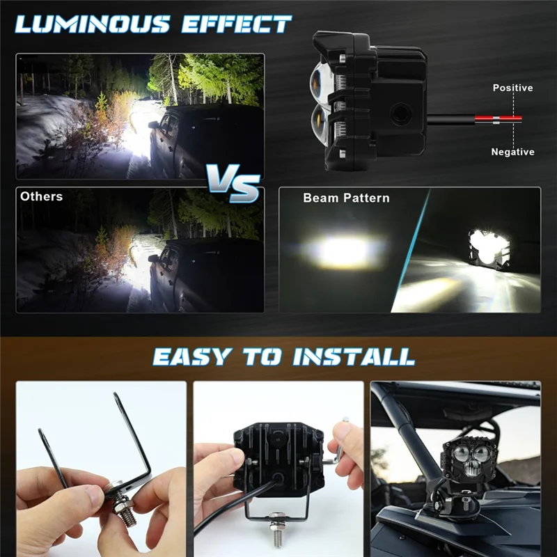 ABTC-3 Inch LED Pod Lights, Off Road Light Pods With Projector Spot Ditch Light LED Cube Lights For Trucks SUV UTV Boat
ABTC-3 Inch LED Pod Lights, Off Road Light Pods With Projector Spot Ditch Light LED Cube Lights For Trucks SUV UTV Boat