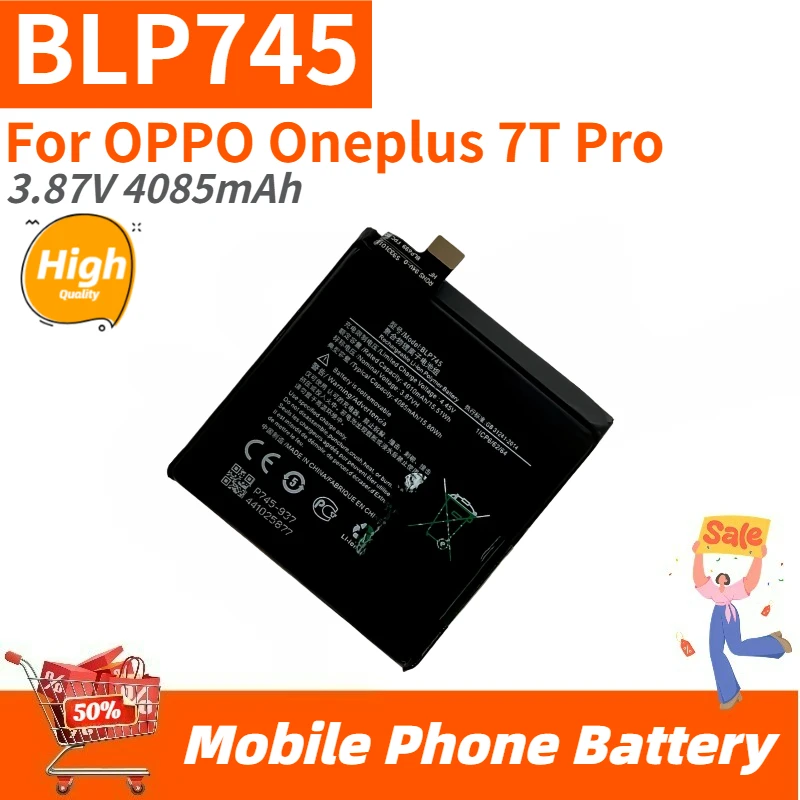 High Quality BLP745 Mobile Phone Battery 3.87V 4085mAh For OPPO Oneplus 7T Pro Brand New Replacement Battery
High Quality BLP745 Mobile Phone Battery 3.87V 4085mAh For OPPO Oneplus 7T Pro Brand New Replacement Battery