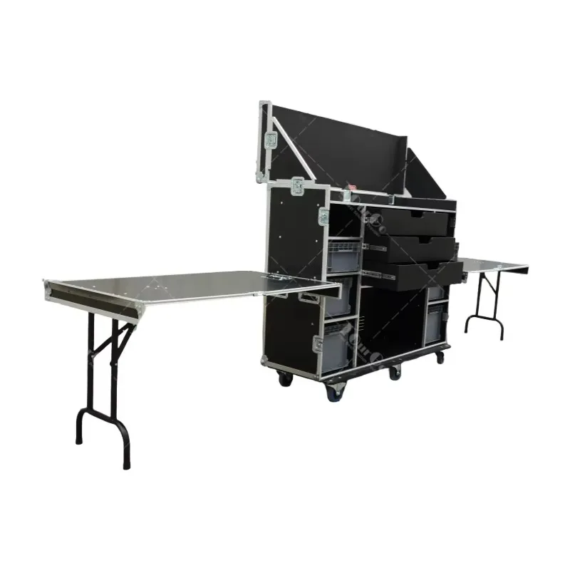 Storage Flight Case Tool Box with Fold up Lid & Twin Side Tables
Storage Flight Case Tool Box with Fold up Lid & Twin Side Tables