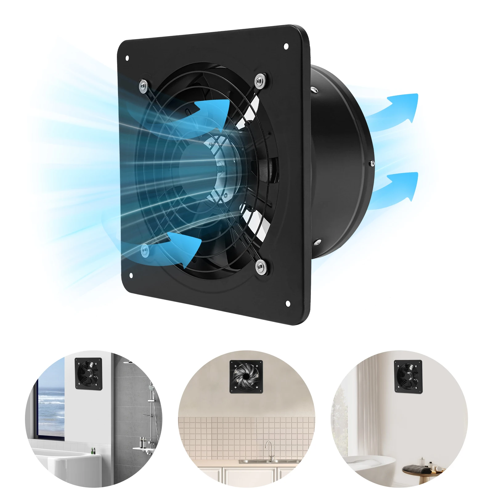 10in//8in Iron Exhaust Fan,Black Wall-mounted 110V Exhaust Fan Application 30㎡ for Home Kitchens
10in//8in Iron Exhaust Fan,Black Wall-mounted 110V Exhaust Fan Application 30㎡ for Home Kitchens
