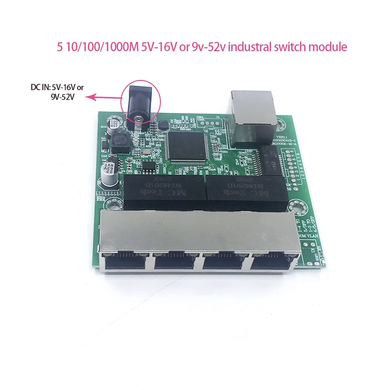 Ethernet Switch industria 5port 10/100/1000M network ethernet switch 5V-16V.9V-52V power input Temperature-40 to 75℃
Ethernet Switch industria 5port 10/100/1000M network ethernet switch 5V-16V.9V-52V power input Temperature-40 to 75℃