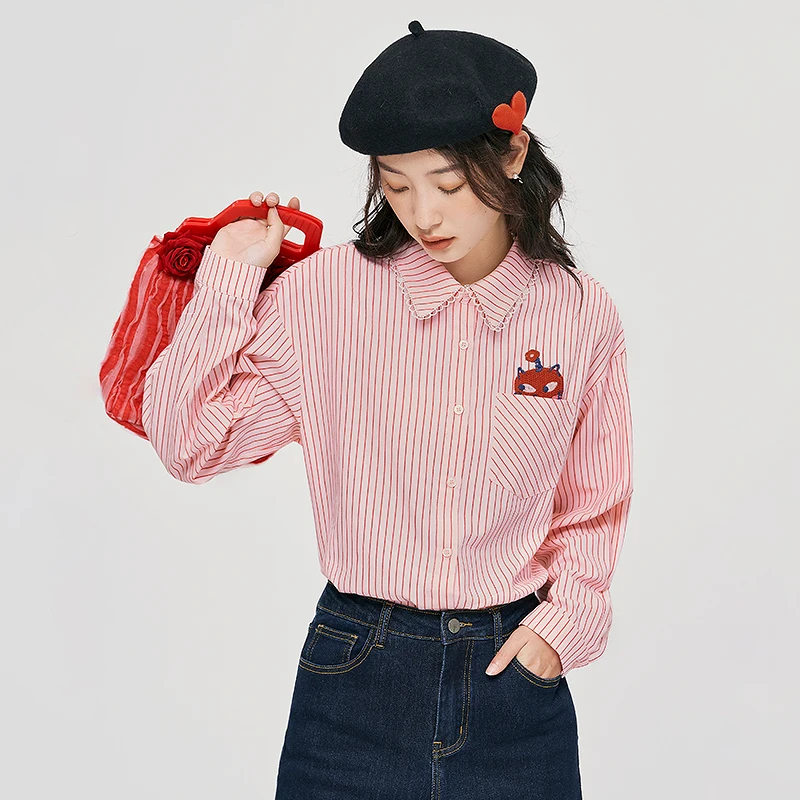 Toyouth Women Shirts 2023 Autumn Long Sleeve Polo Neck Loose Blouse Classic Pink Stripe Fashion Casual Versatile Tops
Toyouth Women Shirts 2023 Autumn Long Sleeve Polo Neck Loose Blouse Classic Pink Stripe Fashion Casual Versatile Tops