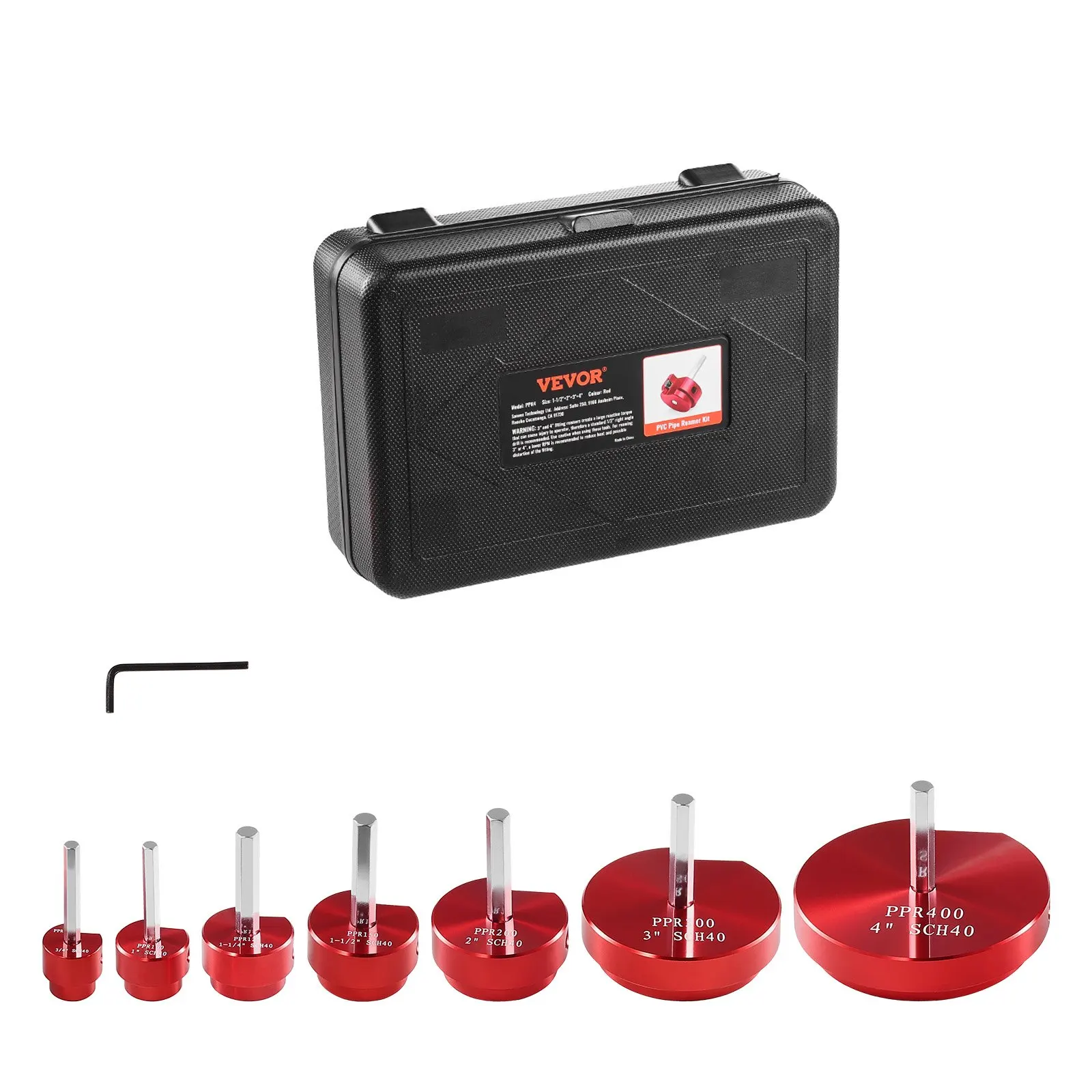 7Pcs PVC Pipe Reamer Kit, Plastic Pipe Fitting Socket Saver Kit, Includes 3/4", 1", 1-1/4'', 1-1/2", 2", 3", 5'', For PVC, CPVC
7Pcs PVC Pipe Reamer Kit, Plastic Pipe Fitting Socket Saver Kit, Includes 3/4", 1", 1-1/4'', 1-1/2", 2", 3", 5'', For PVC, CPVC