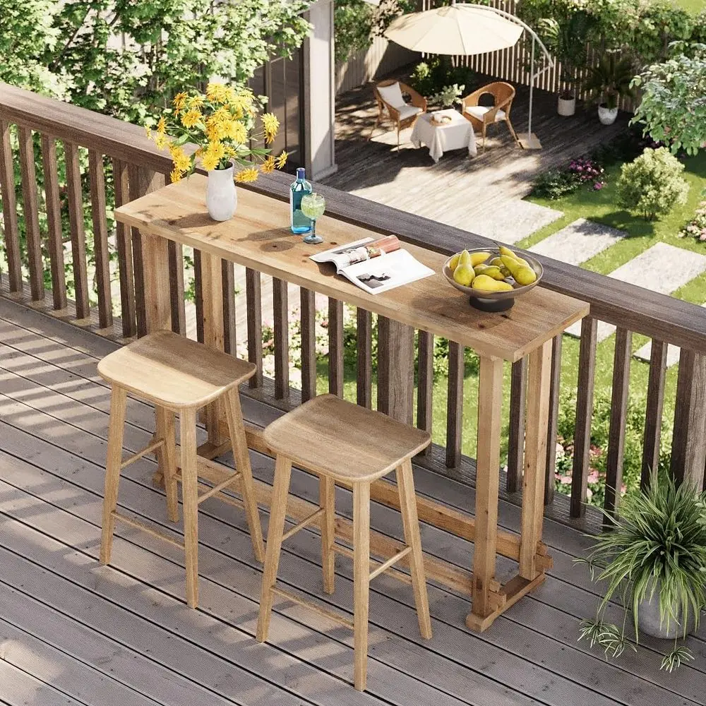 Wood Bar Table with Counter Height Top, 63 Long Pub Table with Footrest for Dining Room, Living Room, Kitchen, Balcony, Patio, G
Wood Bar Table with Counter Height Top, 63 Long Pub Table with Footrest for Dining Room, Living Room, Kitchen, Balcony, Patio, G