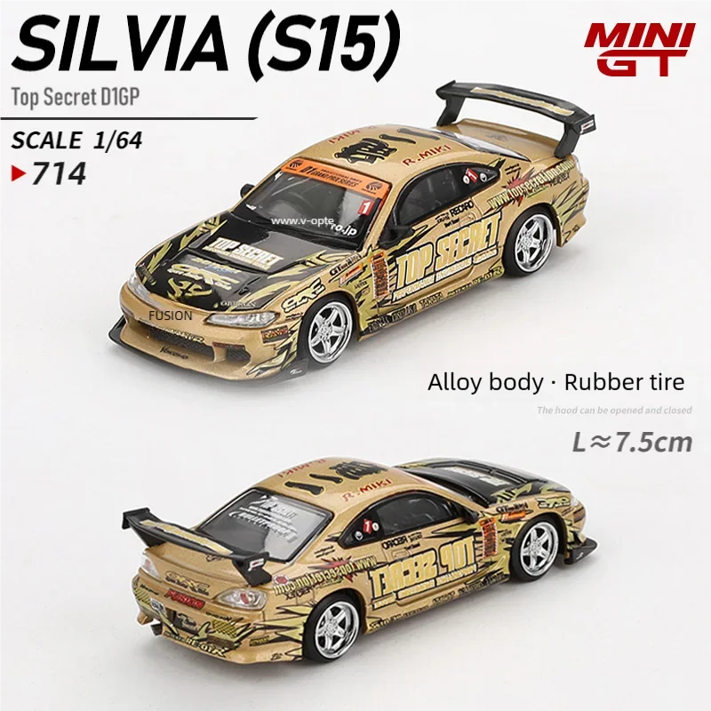 MINIGT 1/64 Nissan Silvia(S15)TopSecret D1GP metal diecast car models collect ornaments race car 714
MINIGT 1/64 Nissan Silvia(S15)TopSecret D1GP metal diecast car models collect ornaments race car 714