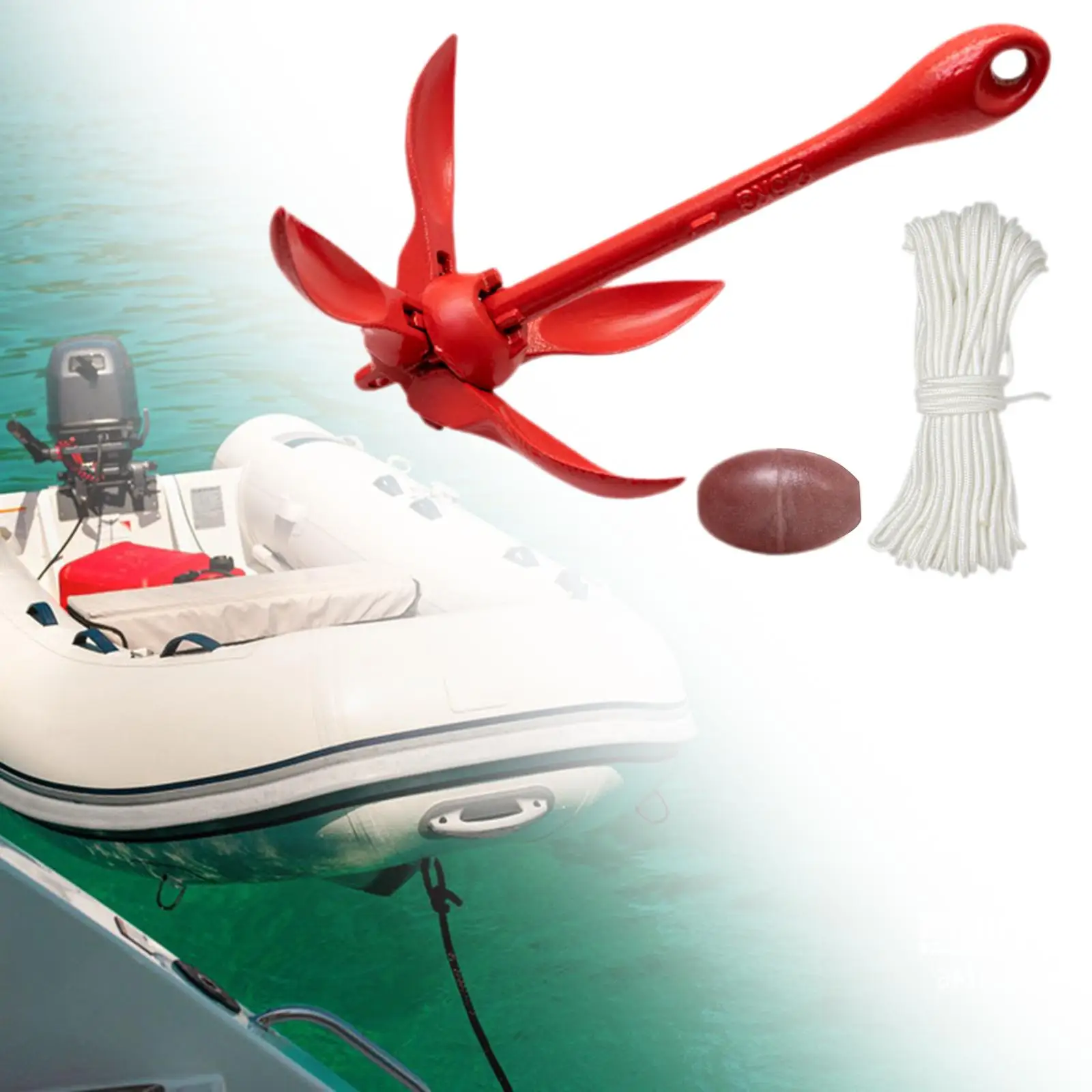 Folding Grapnel Anchor W/ Rope Small Boat Anchor for Sailboat Canoe Dinghies
Folding Grapnel Anchor W/ Rope Small Boat Anchor for Sailboat Canoe Dinghies