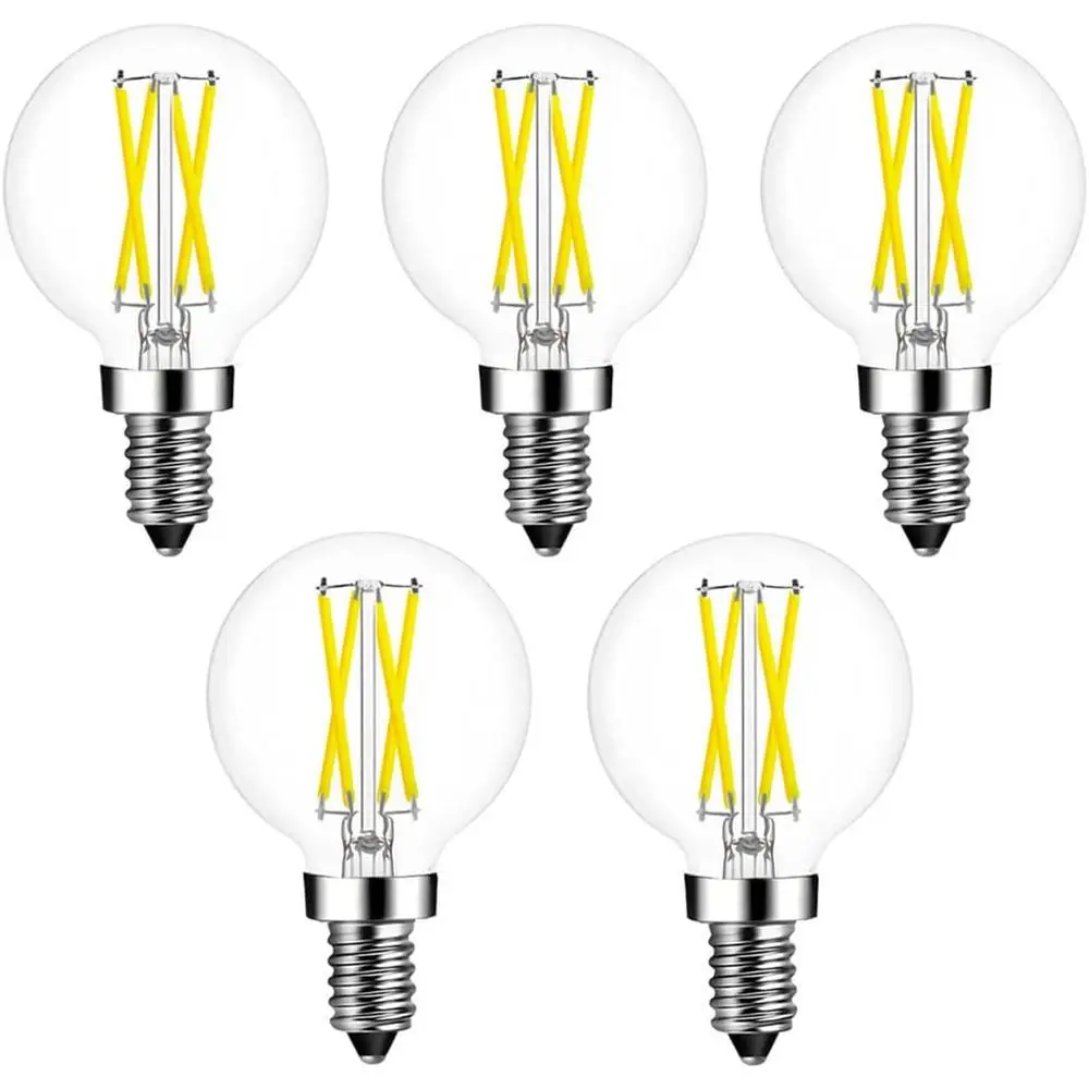 Dimmable 4W G16.5 LED Mini Globe Bulb, 5000K Daylight, 400 Lumens, E12 Base, 5-Pack for Chandeliers, Ceiling Fans, and Vanity Li
Dimmable 4W G16.5 LED Mini Globe Bulb, 5000K Daylight, 400 Lumens, E12 Base, 5-Pack for Chandeliers, Ceiling Fans, and Vanity Li