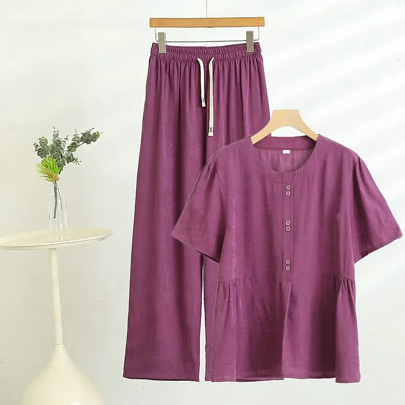 3XL-5XL женский пижамный комплект, новая винтажная хлопковая одежда для сна, одежда с короткими рукавами, летние домашние пижамы для мам среднего возраста, женский костюм
3XL-5XL женский пижамный комплект, новая винтажная хлопковая одежда для сна, одежда с короткими рукавами, летние домашние пижамы для мам среднего возраста, женский костюм