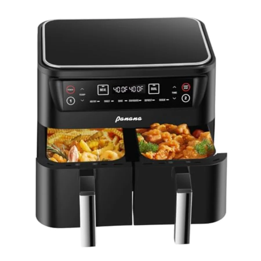 8.5QT Dual Zone 6-in-1 Air Fryer for Roast Bake Dehydrator Defrost Reheat Quick Meals Kitchen Appliance with Stainless Steel In
8.5QT Dual Zone 6-in-1 Air Fryer for Roast Bake Dehydrator Defrost Reheat Quick Meals Kitchen Appliance with Stainless Steel In