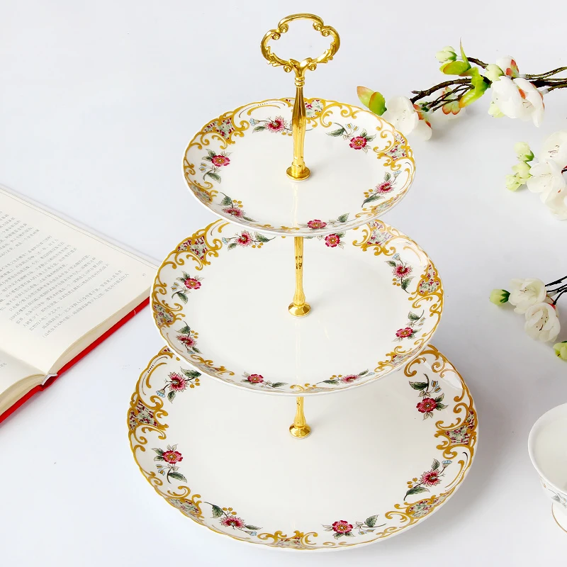 Elegant European Style Three-Layer Ceramic Fruit Dish Bone China Afternoon Tea Set Wedding Creative Dining Utensils Dish
Elegant European Style Three-Layer Ceramic Fruit Dish Bone China Afternoon Tea Set Wedding Creative Dining Utensils Dish
