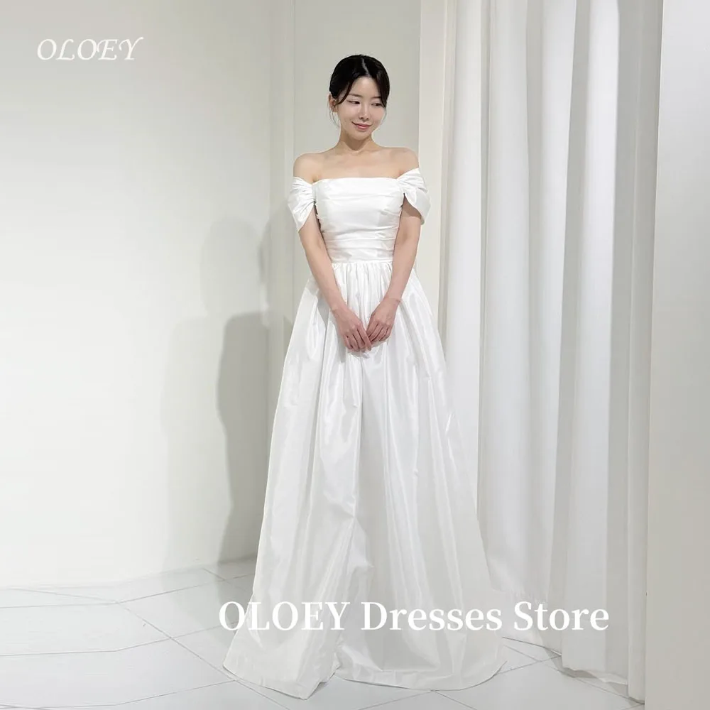 OLOEY Off Shoulder White Taffeta Wedding Party Dresses Korea Photo shoot Pleats Floor Bridal Gowns Plus Size Customized 2025
OLOEY Off Shoulder White Taffeta Wedding Party Dresses Korea Photo shoot Pleats Floor Bridal Gowns Plus Size Customized 2025