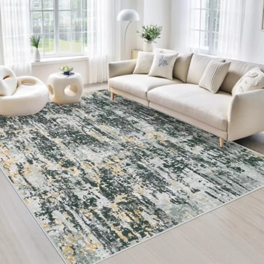 Area Rugs 6x9 Living Room: Washable Modern Abstract Large Rug, Soft Non-Slip Neutral Indoor Carpet in Black Grey Gold, Stain Re
Area Rugs 6x9 Living Room: Washable Modern Abstract Large Rug, Soft Non-Slip Neutral Indoor Carpet in Black Grey Gold, Stain Re