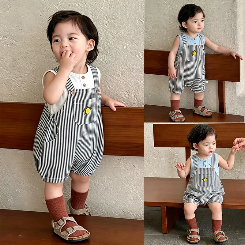 2026 New Baby Overalls Summer Boys and Girls Striped Rompers Children's Cotton Jumpsuit
2026 New Baby Overalls Summer Boys and Girls Striped Rompers Children's Cotton Jumpsuit