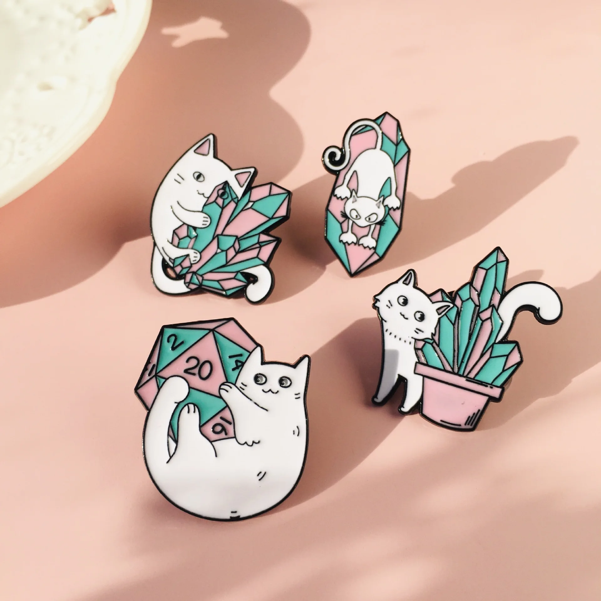 Game Dice White Cat Enamel Pins Creative Crystal Stone Pot Cute Kitty Lapel Badges Backpack Jewelry Gifts Clothing Accessories
Game Dice White Cat Enamel Pins Creative Crystal Stone Pot Cute Kitty Lapel Badges Backpack Jewelry Gifts Clothing Accessories