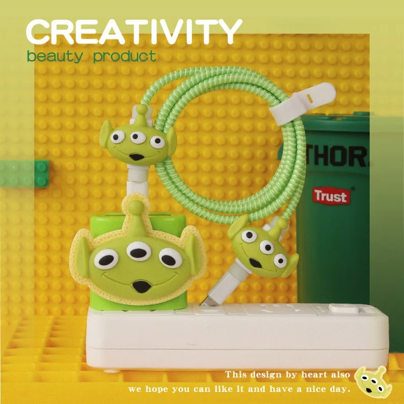 Alien Iphone Charger Cable Protector Winder Charging Head Casing Kawaii Cartoon Figure Data Line Protection Wire Winding Rope
Alien Iphone Charger Cable Protector Winder Charging Head Casing Kawaii Cartoon Figure Data Line Protection Wire Winding Rope