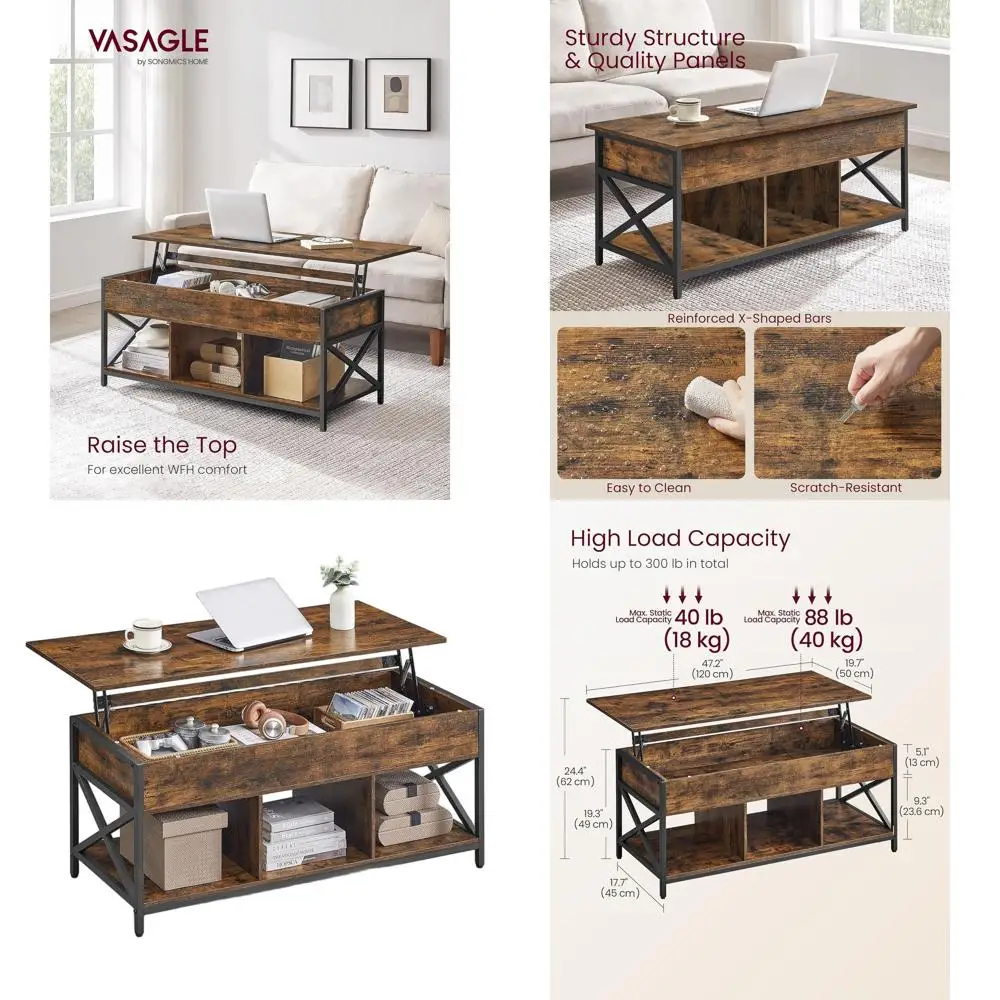 Журнальный столик для хранения с подъемной столешницей, коричневый и черный в деревенском стиле, 19,7x47,2x19,3-24,4 для жилого/офисного использования
Журнальный столик для хранения с подъемной столешницей, коричневый и черный в деревенском стиле, 19,7x47,2x19,3-24,4 для жилого/офисного использования