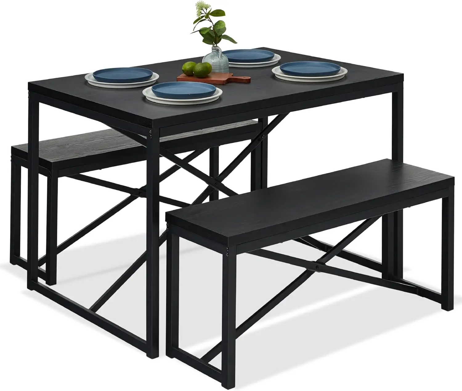 45.5in 3-Piece Bench Style Dining Furniture Set, 4-Person Space-Saving Dinette for Kitchen
45.5in 3-Piece Bench Style Dining Furniture Set, 4-Person Space-Saving Dinette for Kitchen