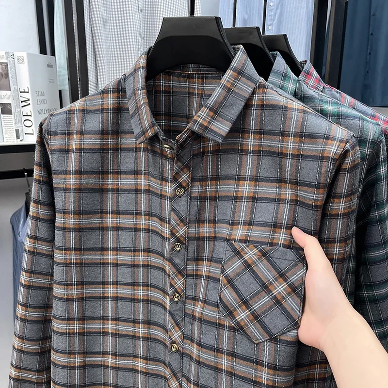 Men's Casual Plaid Shirt Long Sleeve Lapel Collar Single Pocket Breathable Wrinkle Resistant Fabric Daily Wear
Men's Casual Plaid Shirt Long Sleeve Lapel Collar Single Pocket Breathable Wrinkle Resistant Fabric Daily Wear