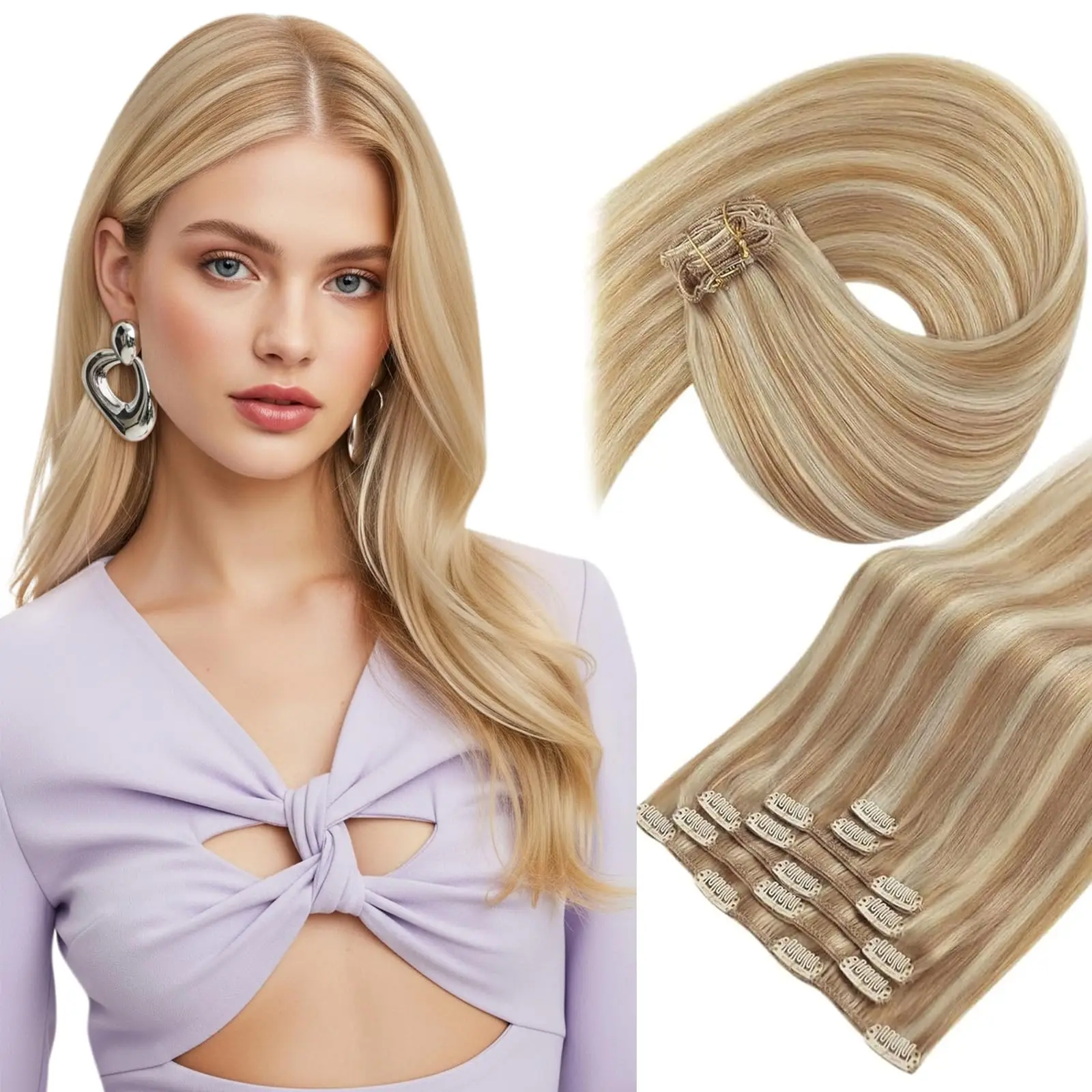 Custom Clip In Hair Extensions 100% Human Hair 7 Pieces Set Straight Hair Weft Color Length Weight Customizable
Custom Clip In Hair Extensions 100% Human Hair 7 Pieces Set Straight Hair Weft Color Length Weight Customizable