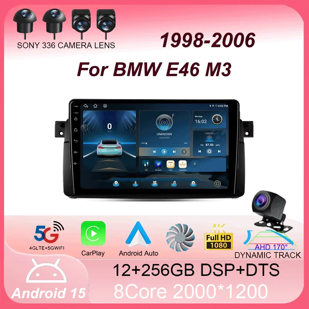 Android 15 Carplay Car Radio For BMW E46 M3 1998 1999 2000 2001 - 2006 Navigation GPS Multimedia Player stereo wifi+4G BT 2 DIN
Android 15 Carplay Car Radio For BMW E46 M3 1998 1999 2000 2001 - 2006 Navigation GPS Multimedia Player stereo wifi+4G BT 2 DIN