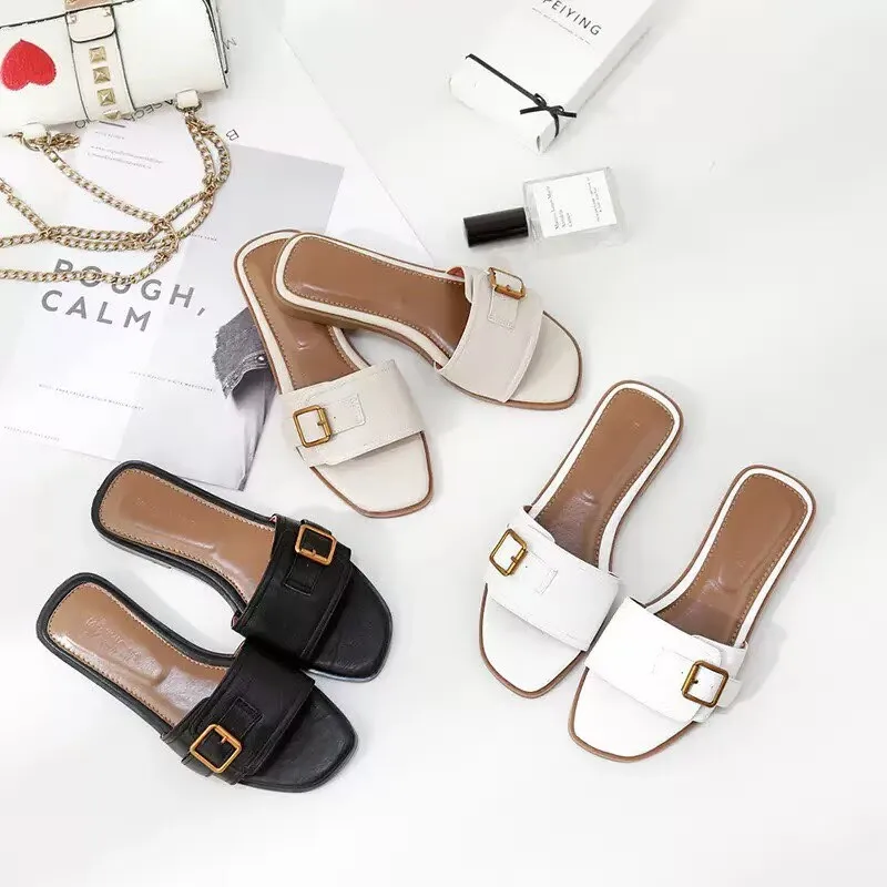 Summer Fashion Slippers Women Shoes Square Toe Flats Flip Flops Flat Non-slip Ladies Slides Sandals Luxury Sandals
Summer Fashion Slippers Women Shoes Square Toe Flats Flip Flops Flat Non-slip Ladies Slides Sandals Luxury Sandals