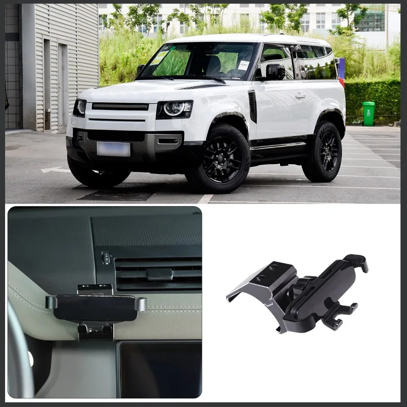 Aluminum Alloy Mobile Phone Holder Trim for Land Rover Defender 90/110 2020-2023 Car Air Vent Mobile Phone Holder Accessories
Aluminum Alloy Mobile Phone Holder Trim for Land Rover Defender 90/110 2020-2023 Car Air Vent Mobile Phone Holder Accessories