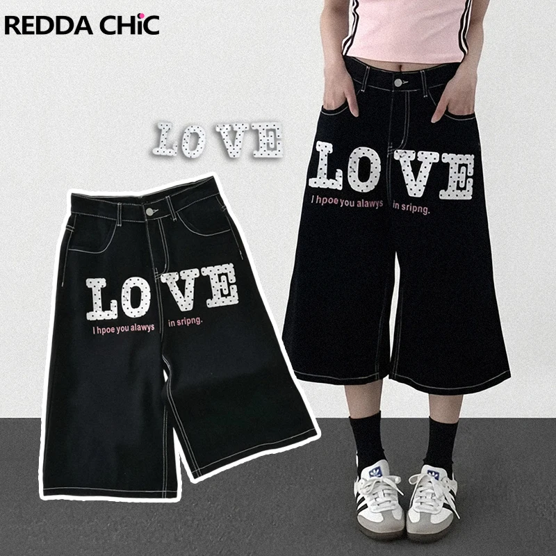 REDDACHiC LOVE Dots Women Jean Shorts Causal Korea Cropped Washed Wide Leg Straight Bermuda Denim Pants Kawaii Summer Bottoms
REDDACHiC LOVE Dots Women Jean Shorts Causal Korea Cropped Washed Wide Leg Straight Bermuda Denim Pants Kawaii Summer Bottoms