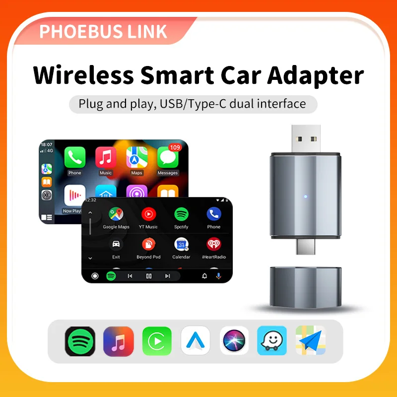 Wireless CarPlay Adapter for iPhone Convert Wired to Wireless Apple CarPlay Adapter Mini Size USB Carplay Stable Control
Wireless CarPlay Adapter for iPhone Convert Wired to Wireless Apple CarPlay Adapter Mini Size USB Carplay Stable Control