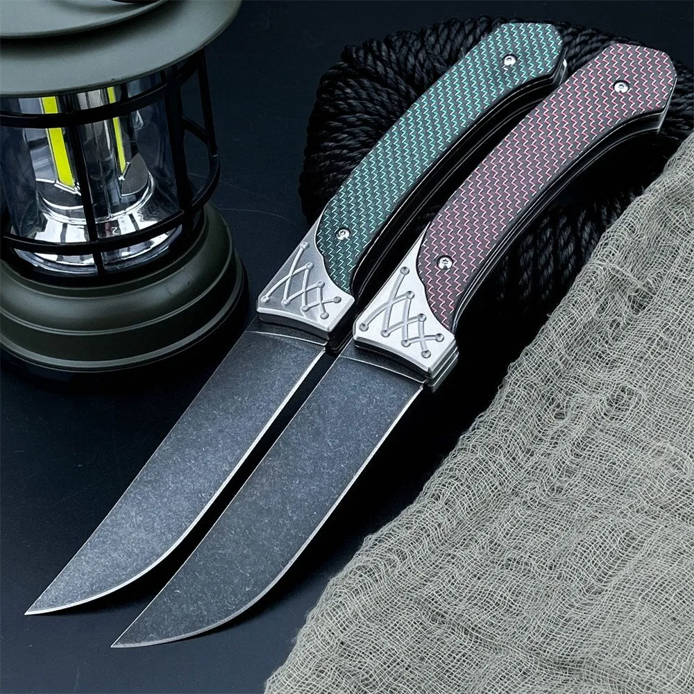 Outdoor Folding Knife D2 Steel Blade with Carbon Fiber Handle Jungle Exploration Hunting Camping Cutting Everyday Carry Tool
Outdoor Folding Knife D2 Steel Blade with Carbon Fiber Handle Jungle Exploration Hunting Camping Cutting Everyday Carry Tool