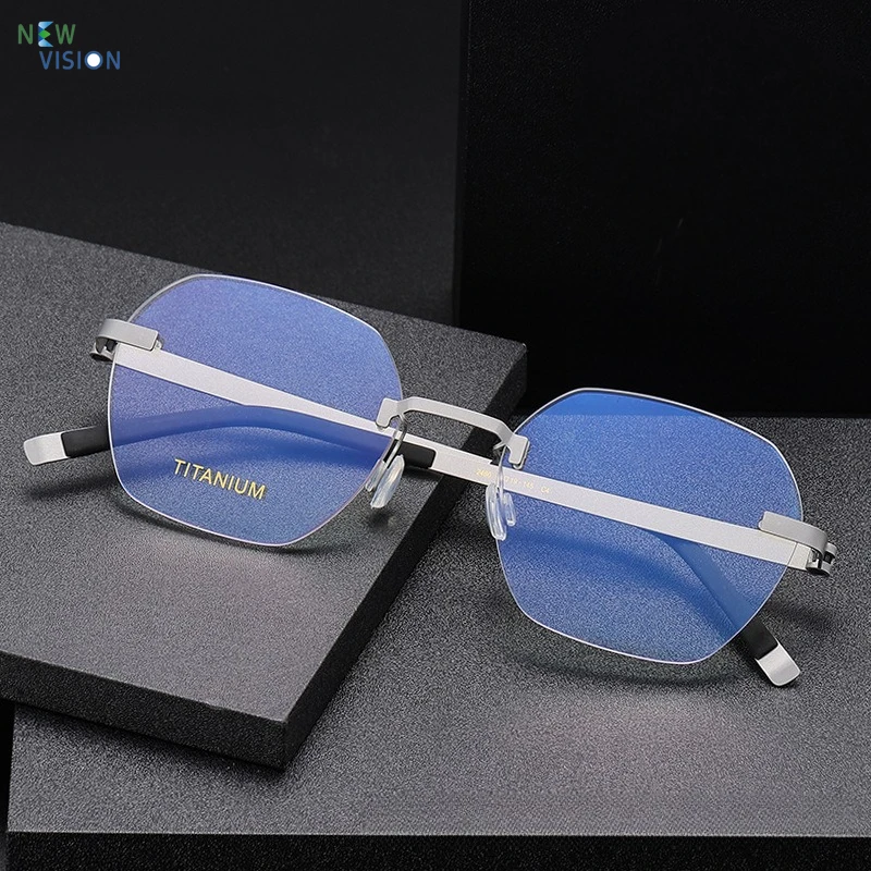 Men Business Glasses Without Screws Polygonal Pure Titanium Eyeglass Frame Support Myopia Anti Blue Light Color Changing Lenses
Men Business Glasses Without Screws Polygonal Pure Titanium Eyeglass Frame Support Myopia Anti Blue Light Color Changing Lenses