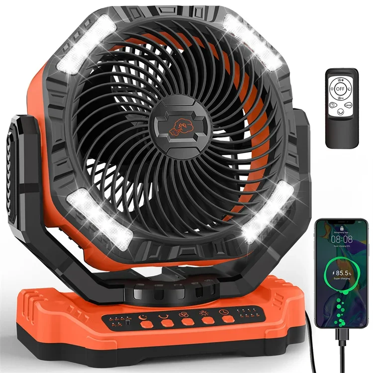 Camping Fan for Tent With Remote Light Hook 40000mAh Rechargeable Fan Portable Outdoor Tent for Camping
Camping Fan for Tent With Remote Light Hook 40000mAh Rechargeable Fan Portable Outdoor Tent for Camping