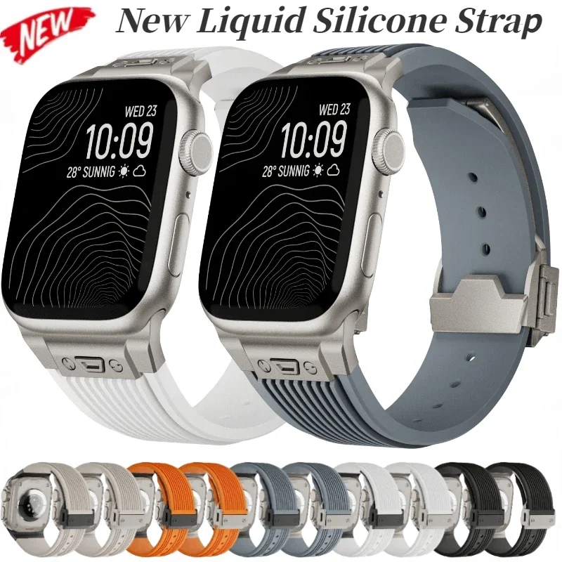 Silicone Strap For Apple Watch Ultra 2 49mm10 9 8 7 46mm 45mm High End Stainless Steel Buckle iWatch 6 5 4 3 SE 44mm 42mm Correa
Silicone Strap For Apple Watch Ultra 2 49mm10 9 8 7 46mm 45mm High End Stainless Steel Buckle iWatch 6 5 4 3 SE 44mm 42mm Correa