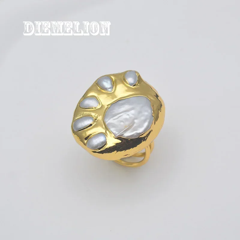 Hot Sale Large Cat's Paw Rings for Women 18k Gold Plated Open Adjustable Natural Freshwater Pearl Ring Female Wedding Jewelry
Hot Sale Large Cat's Paw Rings for Women 18k Gold Plated Open Adjustable Natural Freshwater Pearl Ring Female Wedding Jewelry