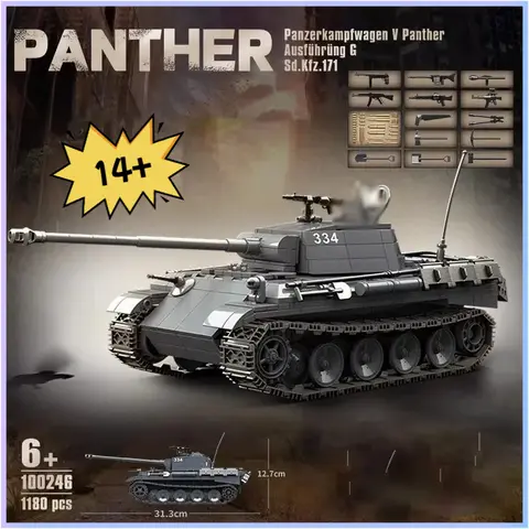 Military World War II Series Panther Type-G Tank Building Block Toy Collection Model Children For Christmas And Birthday Gifts