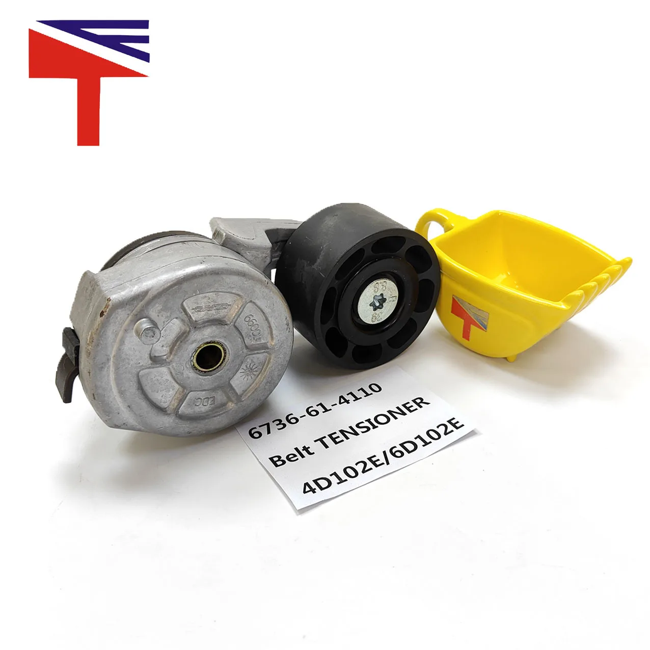 Tension pulley 6736-61-4110 for construction machinery 4D102E 6D102E engine parts
Tension pulley 6736-61-4110 for construction machinery 4D102E 6D102E engine parts
