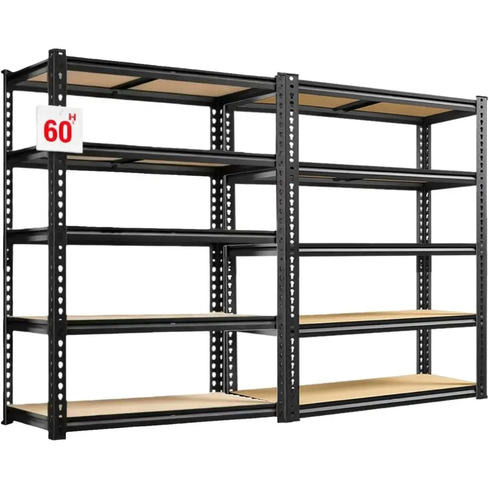 5-Tier Adjustable Metal Garage Shelving, 2400LBS Standing Storage Rack Unit 28''×12''×60'' for Garage Warehouse, 2 Pack
5-Tier Adjustable Metal Garage Shelving, 2400LBS Standing Storage Rack Unit 28''×12''×60'' for Garage Warehouse, 2 Pack