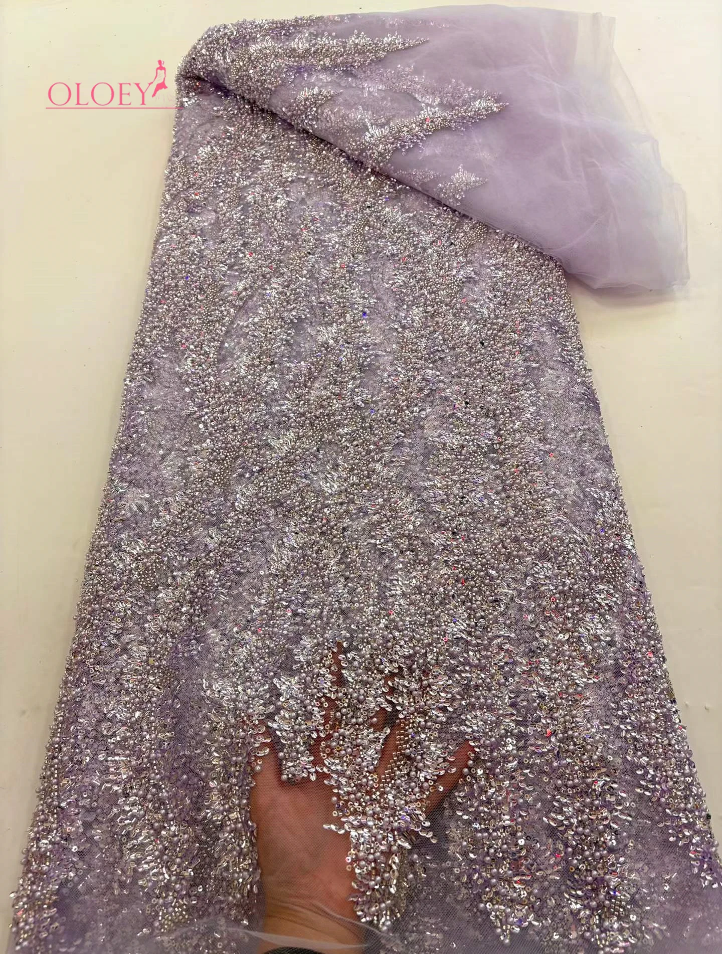 OLOEY Latest African Beaded Lace Fabric 2026 High-Quality Nigerian Sequins Lace Fabric for Women's Evening Wedding Dresses 5 Yar
OLOEY Latest African Beaded Lace Fabric 2026 High-Quality Nigerian Sequins Lace Fabric for Women's Evening Wedding Dresses 5 Yar
